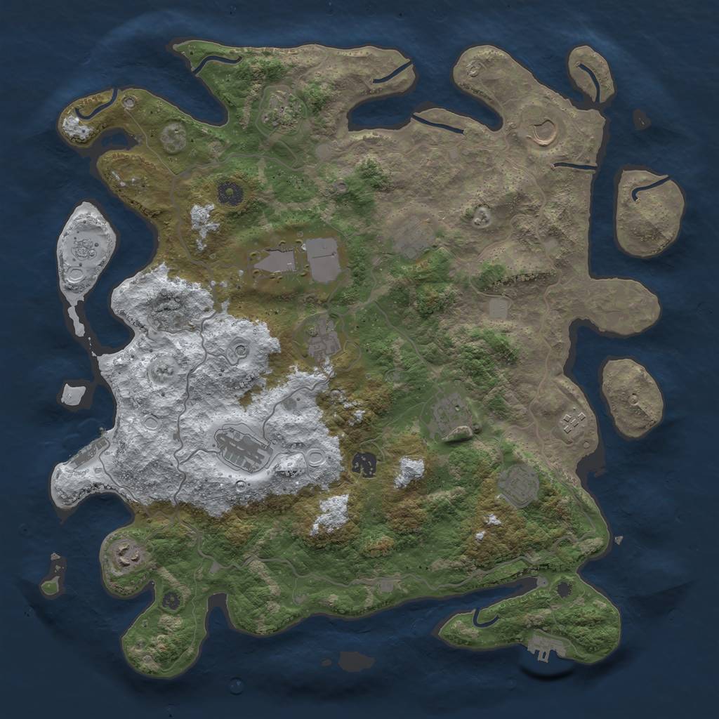 Rust Map: Procedural Map, Size: 4169, Seed: 145, 20 Monuments