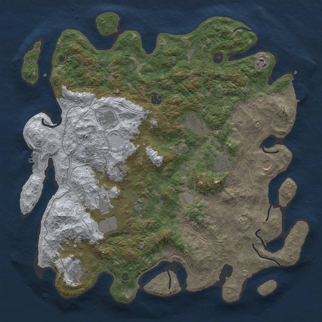 Rust Map: Procedural Map, Size: 4500, Seed: 47327, 19 Monuments