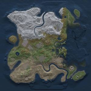 Thumbnail Rust Map: Procedural Map, Size: 3500, Seed: 743925, 16 Monuments