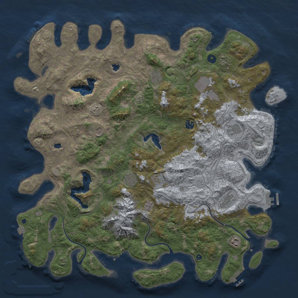 Rust Map: Procedural Map, Size: 5000, Seed: 26177758, 17 Monuments