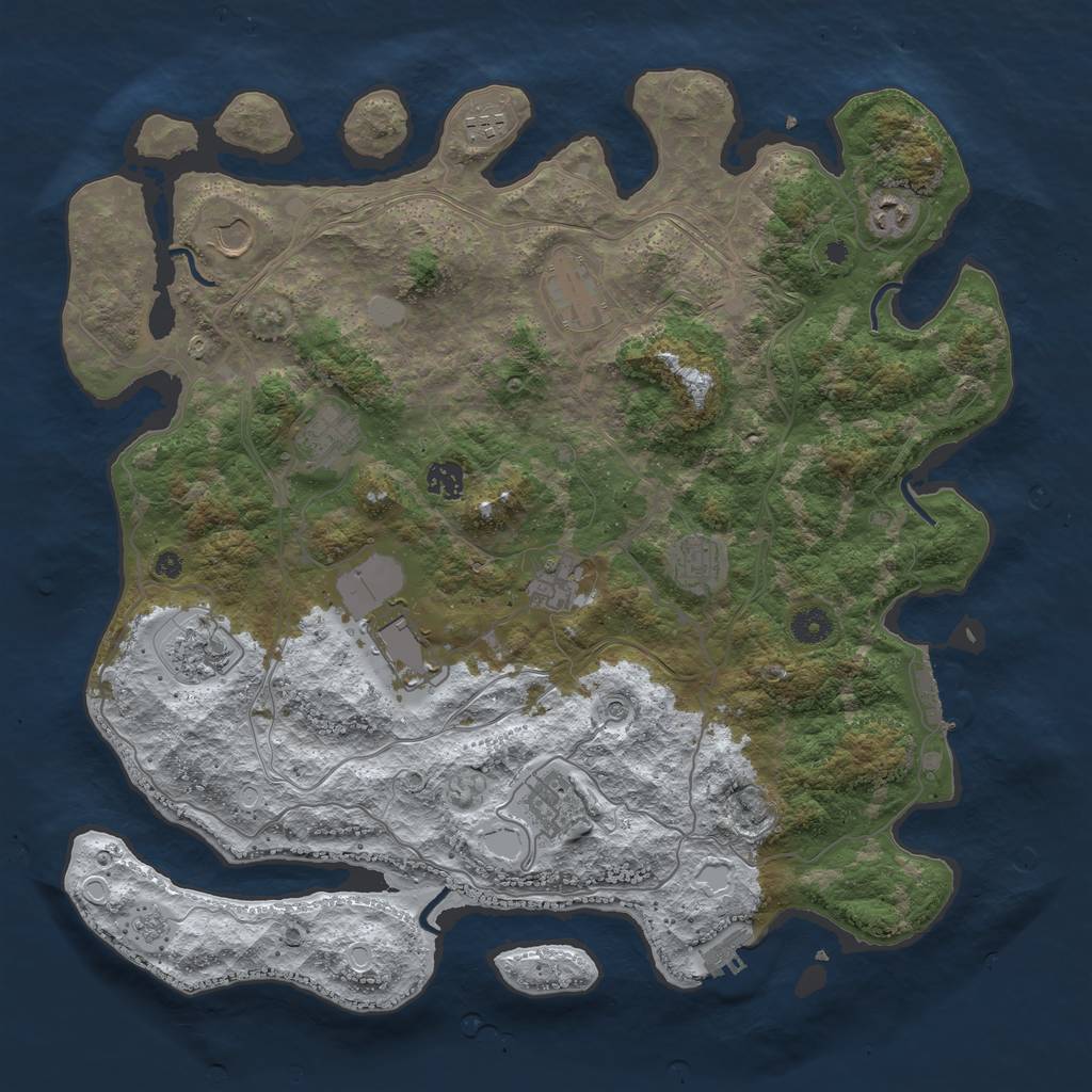 Rust Map: Procedural Map, Size: 4250, Seed: 738757428, 20 Monuments
