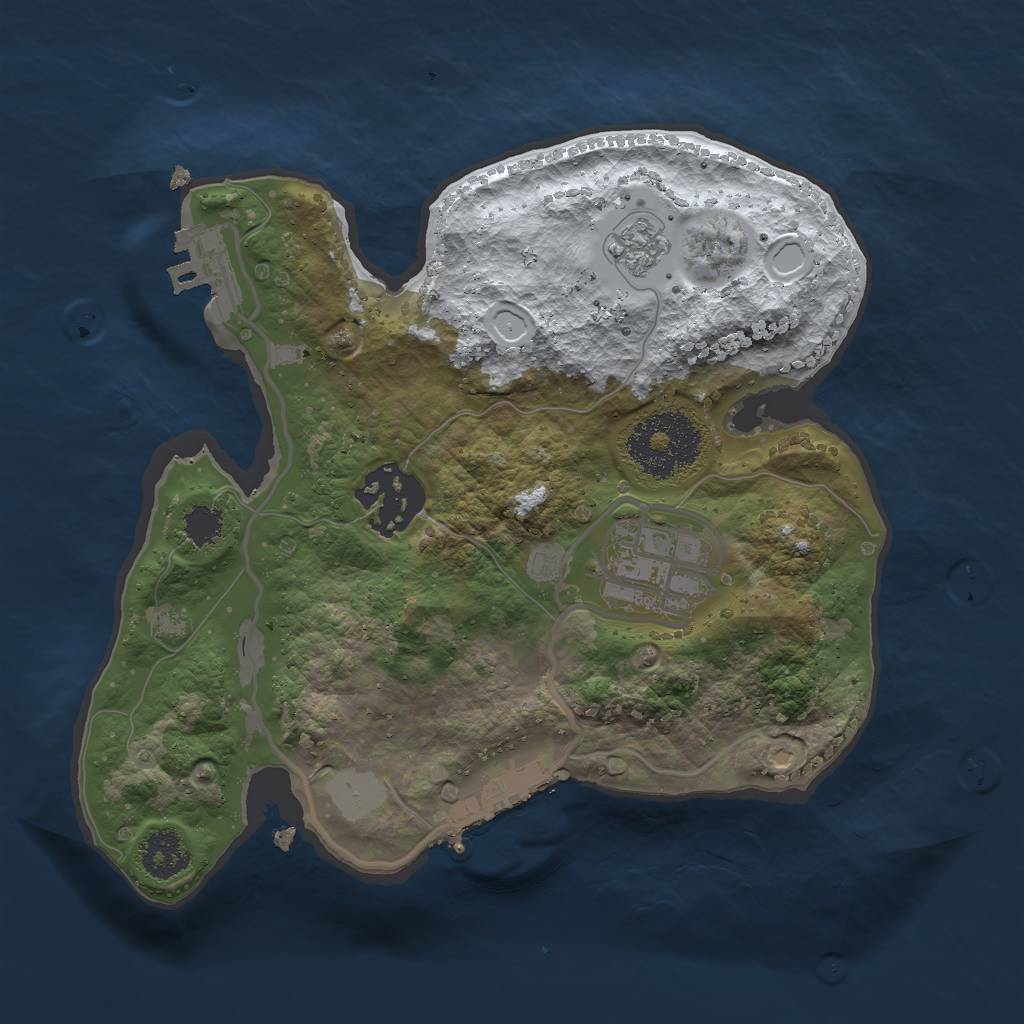Rust Map: Procedural Map, Size: 2250, Seed: 383492667, 10 Monuments