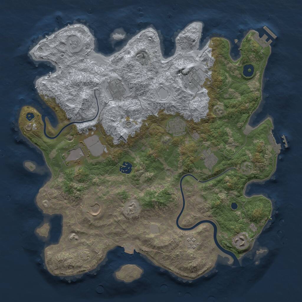 Rust Map: Procedural Map, Size: 3750, Seed: 223463491, 15 Monuments
