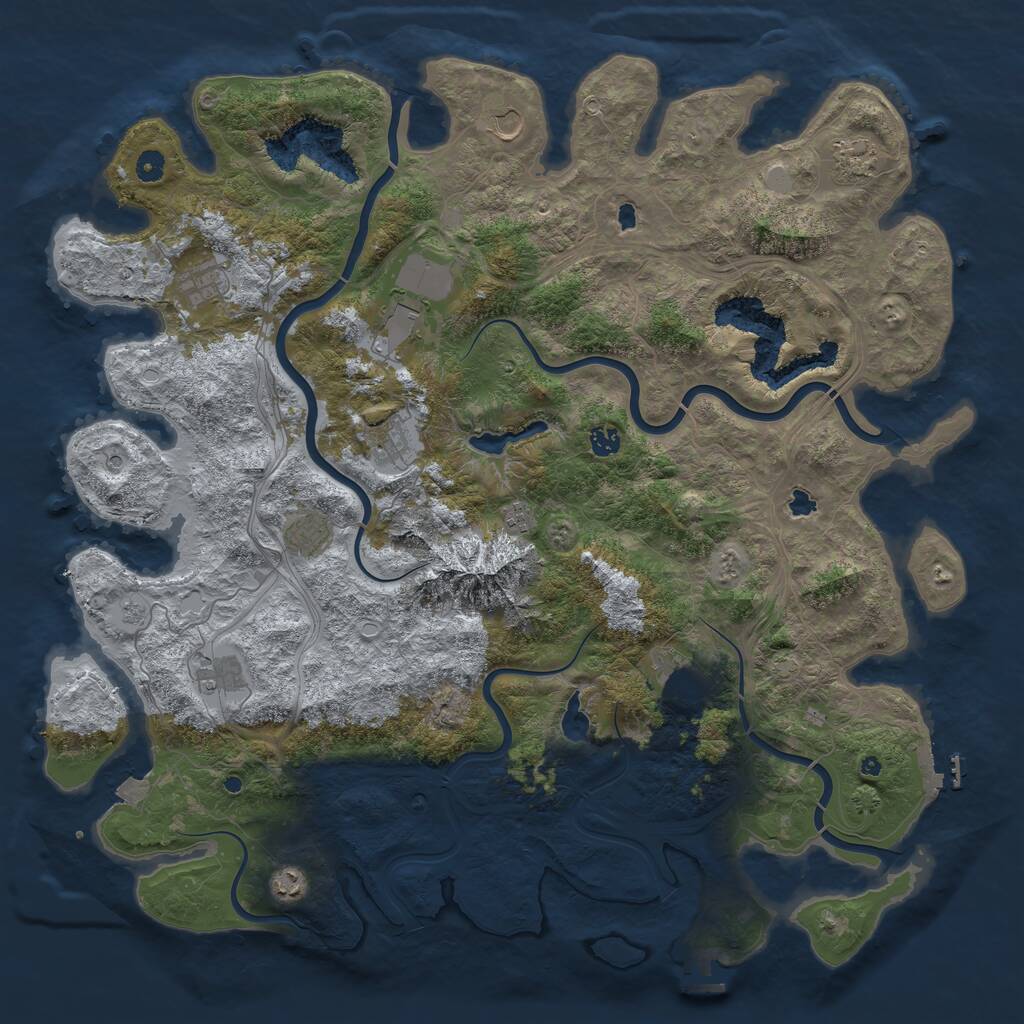 Rust Map: Procedural Map, Size: 5000, Seed: 5966273, 17 Monuments