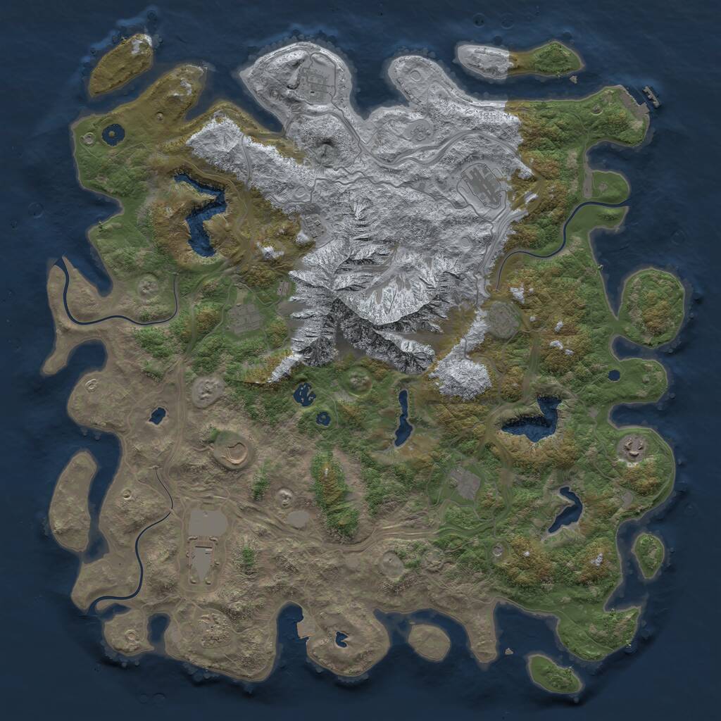 Rust Map: Procedural Map, Size: 5000, Seed: 60408594, 16 Monuments