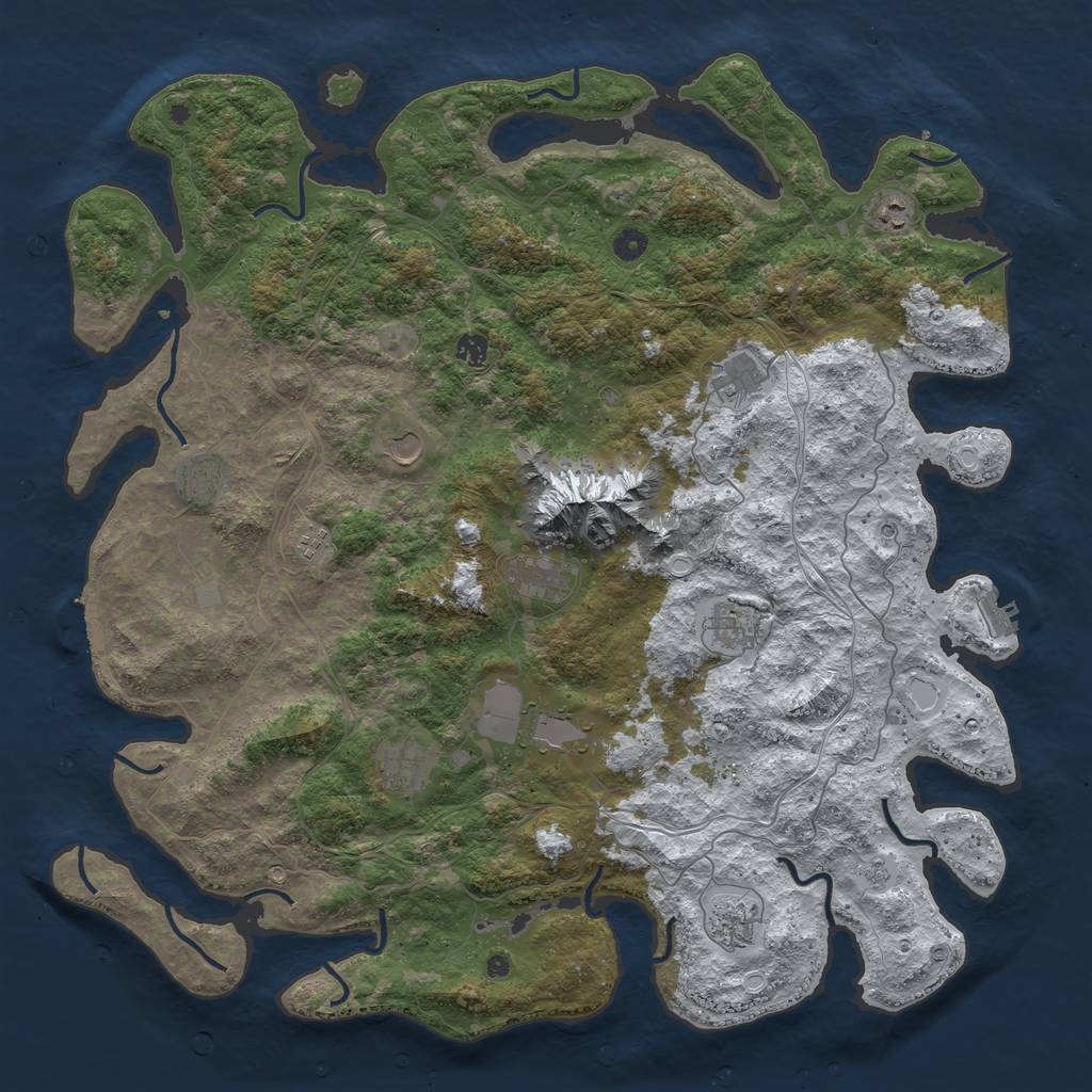 Rust Map: Procedural Map, Size: 5000, Seed: 27211830, 20 Monuments