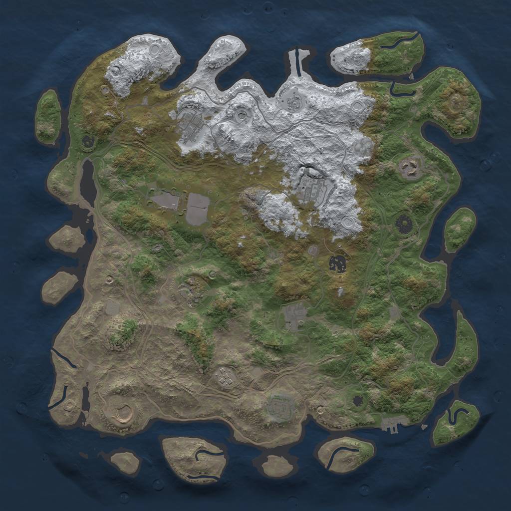 Rust Map: Procedural Map, Size: 4250, Seed: 232730350, 18 Monuments