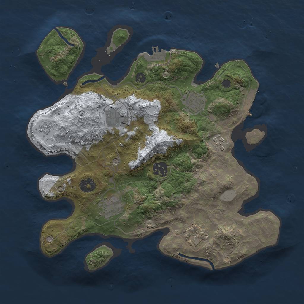 Rust Map: Procedural Map, Size: 3000, Seed: 123354563, 15 Monuments