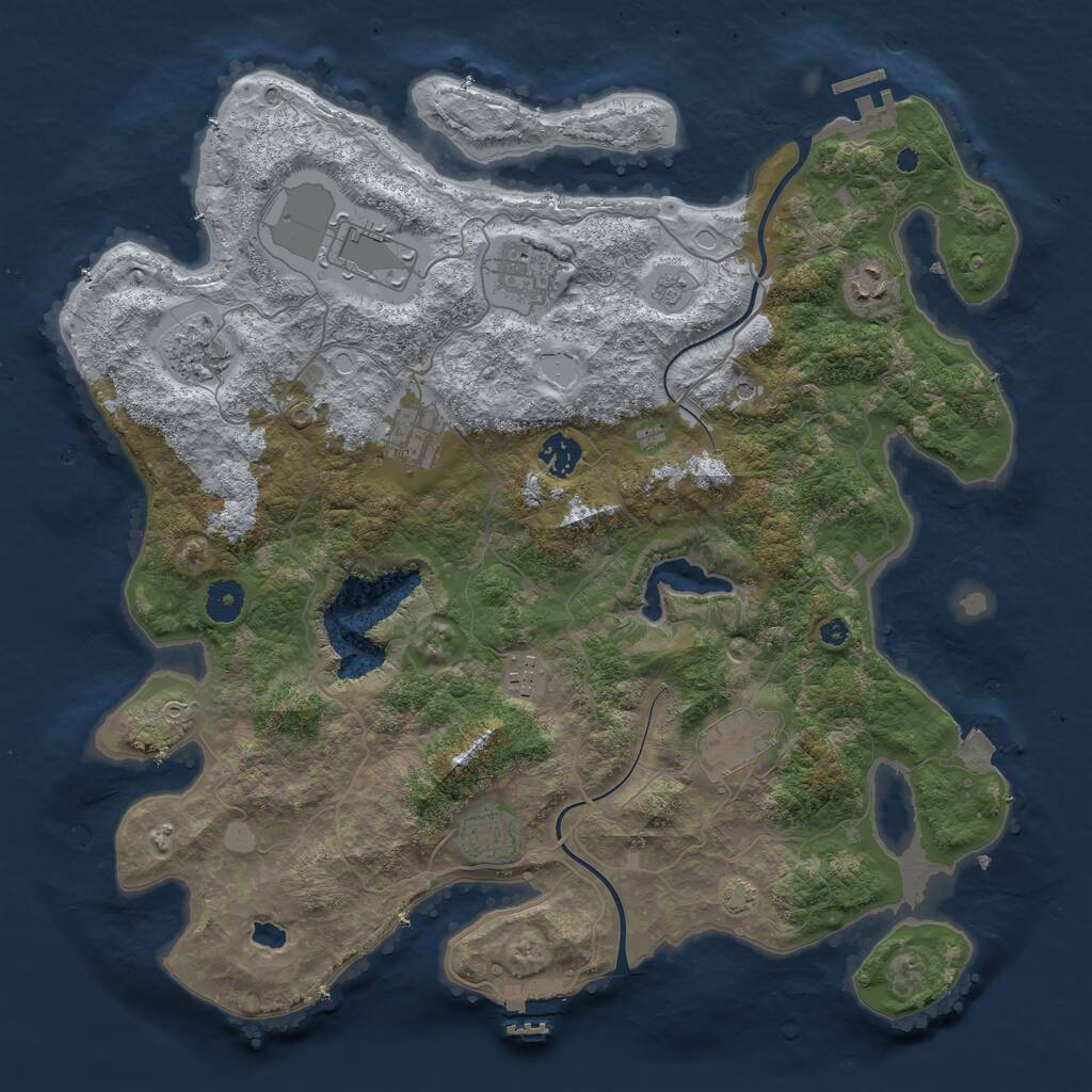 Rust Map: Procedural Map, Size: 4000, Seed: 365660, 15 Monuments