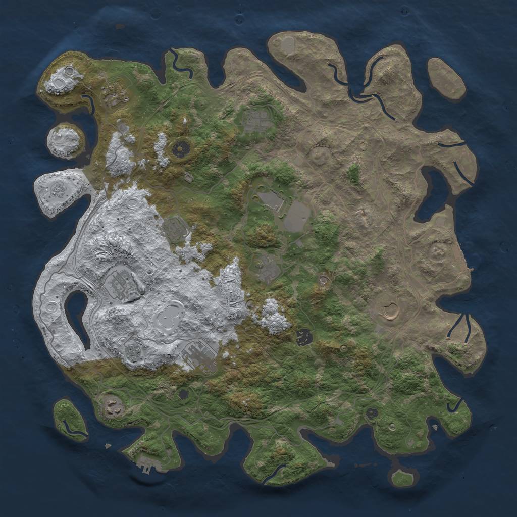 Rust Map: Procedural Map, Size: 4500, Seed: 2011320035, 20 Monuments