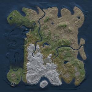 Thumbnail Rust Map: Procedural Map, Size: 4500, Seed: 1134434143, 17 Monuments