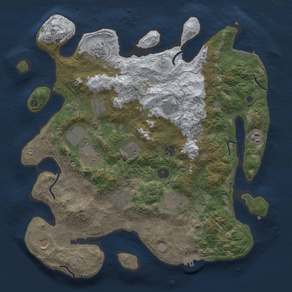 Rust Map: Procedural Map, Size: 4000, Seed: 824400292, 20 Monuments