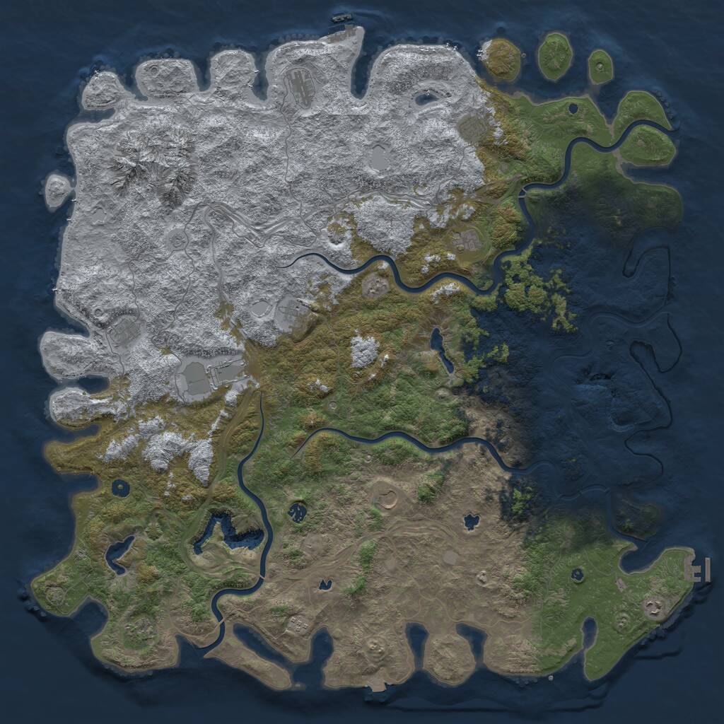 Rust Map: Procedural Map, Size: 6000, Seed: 69959, 17 Monuments
