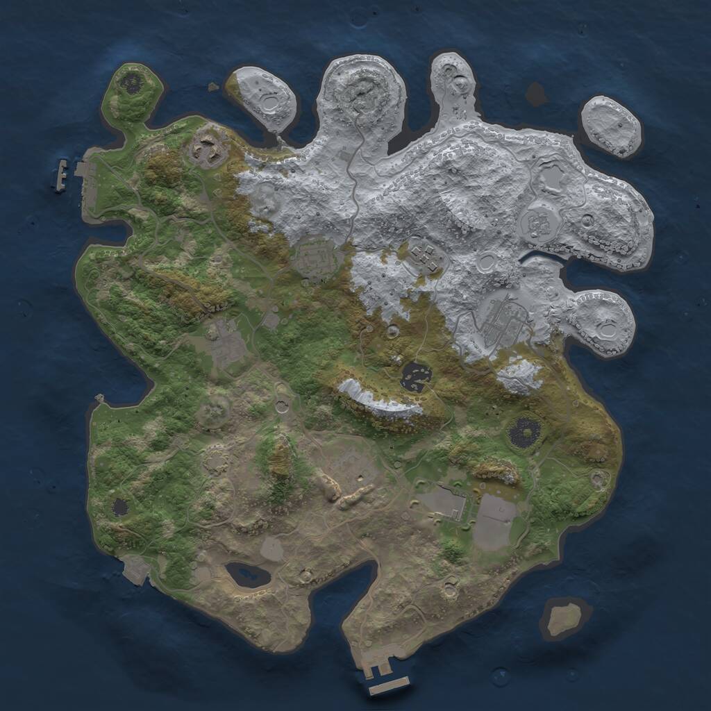 Rust Map: Procedural Map, Size: 3500, Seed: 5512312, 14 Monuments