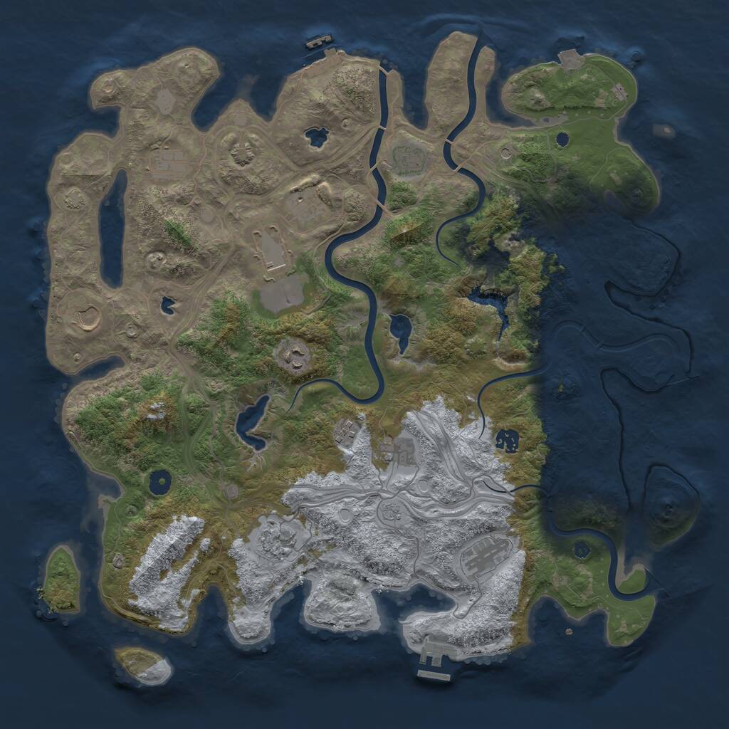 Rust Map: Procedural Map, Size: 4500, Seed: 894399389, 17 Monuments