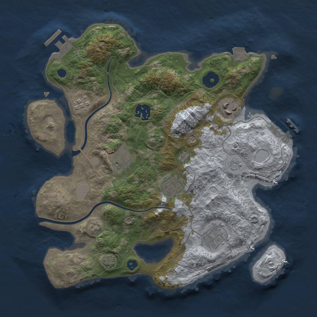 Rust Map: Procedural Map, Size: 3000, Seed: 1612415450, 12 Monuments
