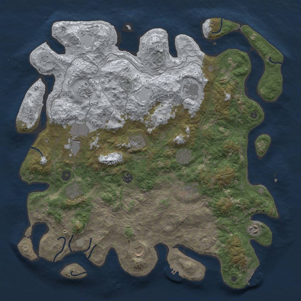 Rust Map: Procedural Map, Size: 4500, Seed: 144595, 20 Monuments