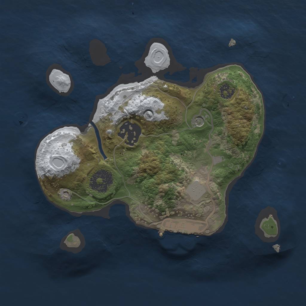 Rust Map: Procedural Map, Size: 2000, Seed: 12310, 8 Monuments