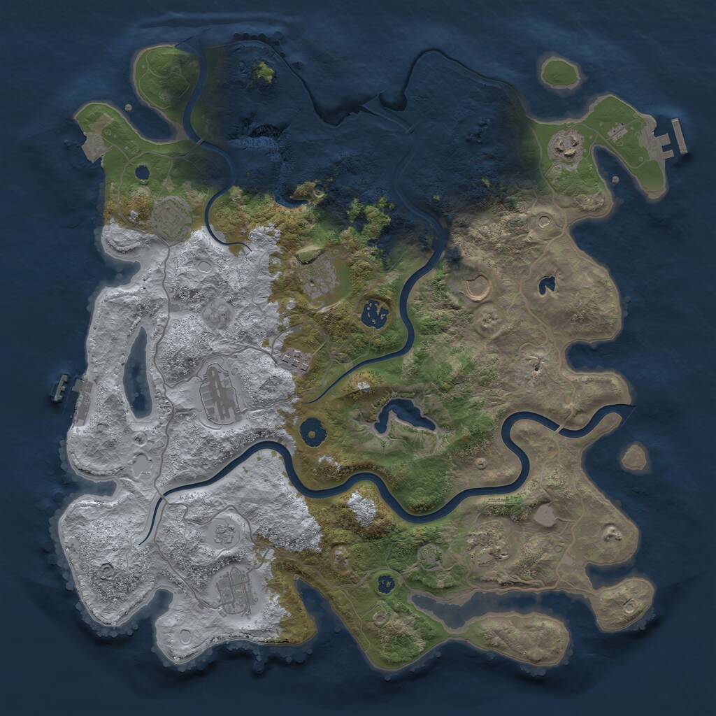 Rust Map: Procedural Map, Size: 4000, Seed: 715968669, 15 Monuments
