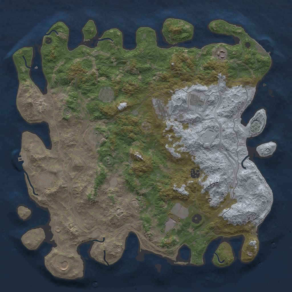 Rust Map: Procedural Map, Size: 4500, Seed: 1789996068, 20 Monuments