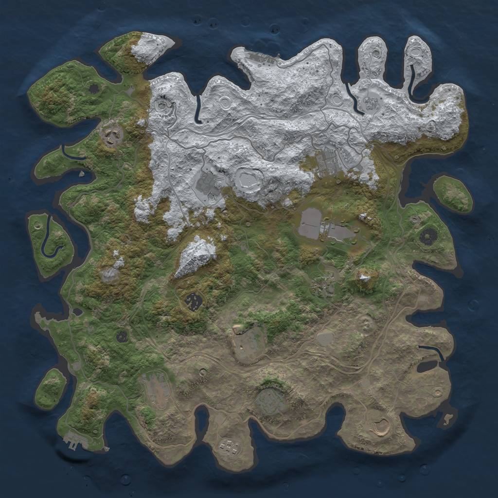 Rust Map: Procedural Map, Size: 4300, Seed: 123412, 20 Monuments