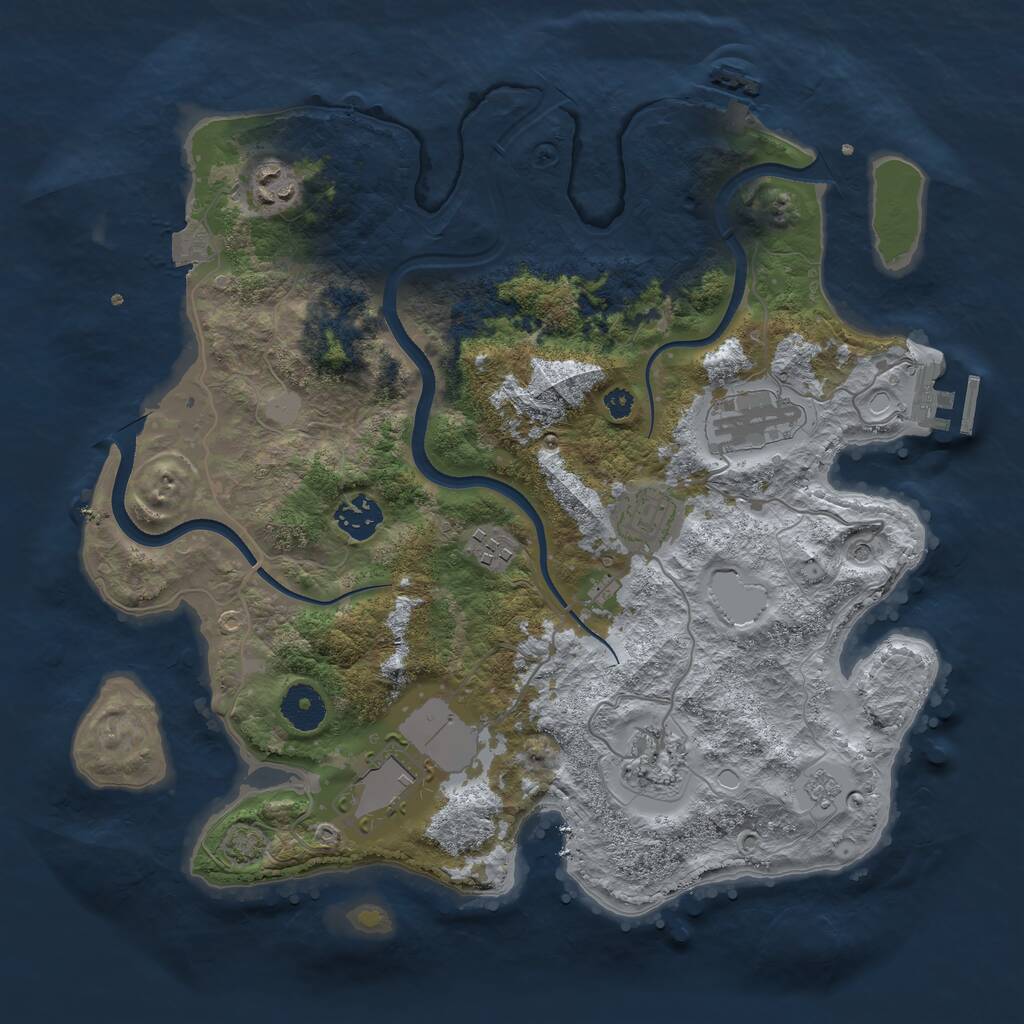 Rust Map: Procedural Map, Size: 3500, Seed: 88556624, 13 Monuments