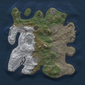 Thumbnail Rust Map: Procedural Map, Size: 3000, Seed: 667, 16 Monuments