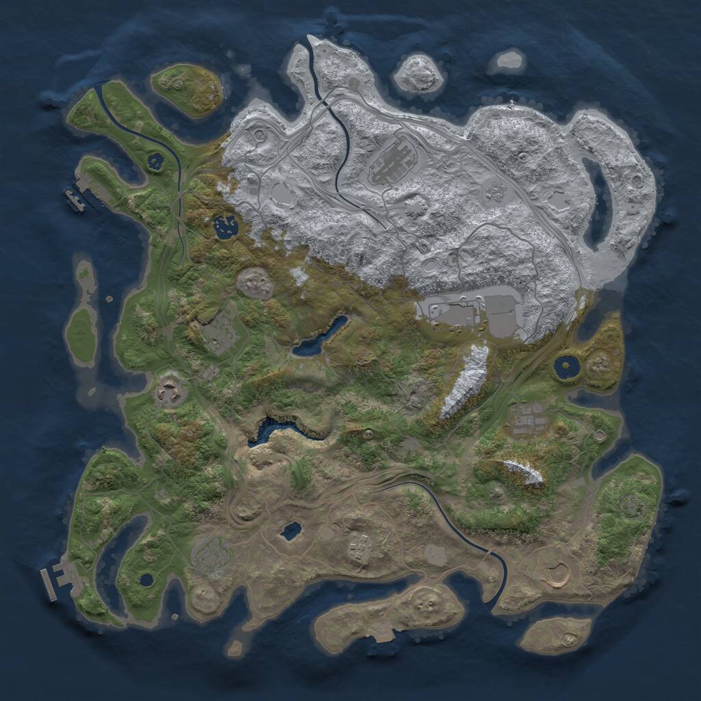 Rust Map: Procedural Map, Size: 4250, Seed: 34723770, 15 Monuments