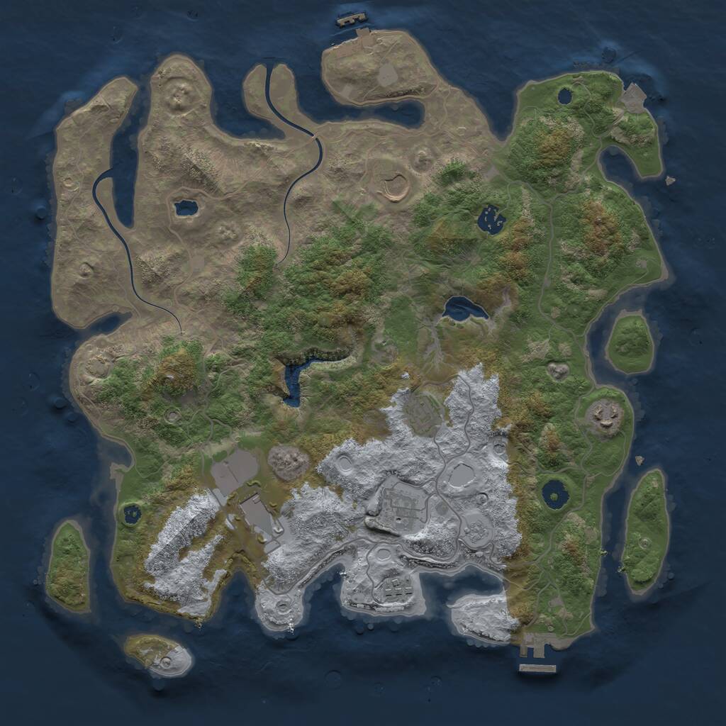 Rust Map: Procedural Map, Size: 4000, Seed: 894399389, 13 Monuments