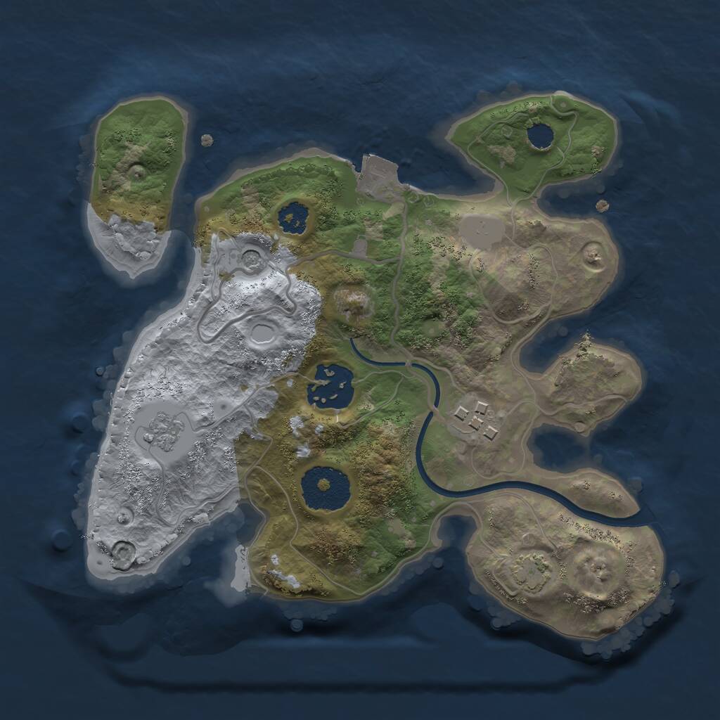 Rust Map: Procedural Map, Size: 2300, Seed: 667, 6 Monuments