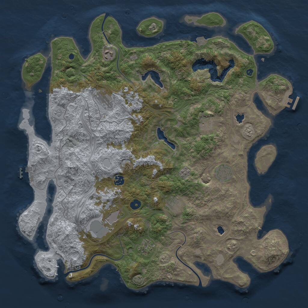 Rust Map: Procedural Map, Size: 4500, Seed: 324578, 15 Monuments