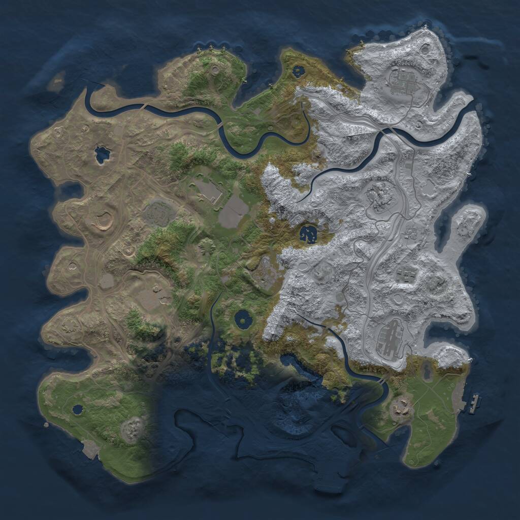 Rust Map: Procedural Map, Size: 4250, Seed: 116661395, 17 Monuments