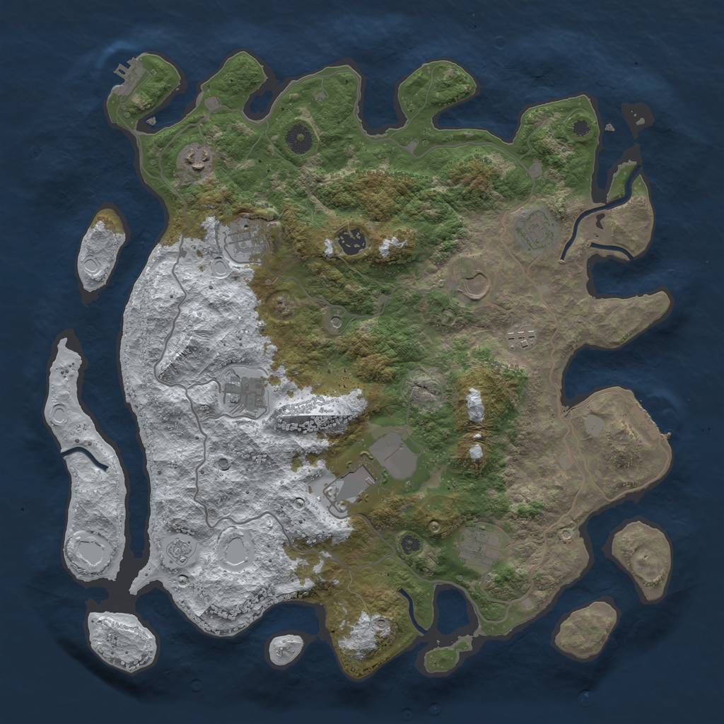 Rust Map: Procedural Map, Size: 4000, Seed: 5241, 18 Monuments
