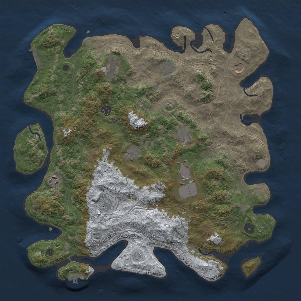 Rust Map: Procedural Map, Size: 4250, Seed: 791030210, 19 Monuments