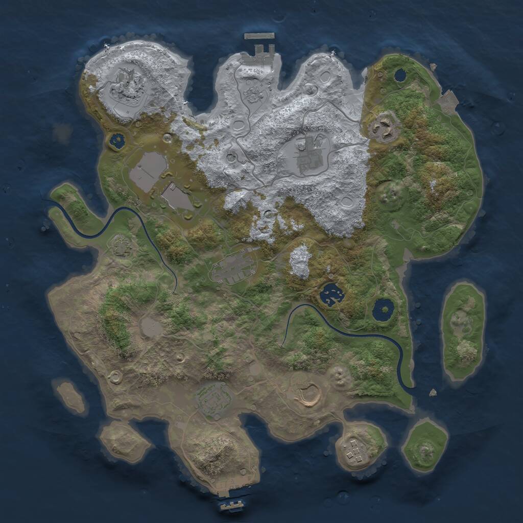 Rust Map: Procedural Map, Size: 3500, Seed: 205723368, 15 Monuments