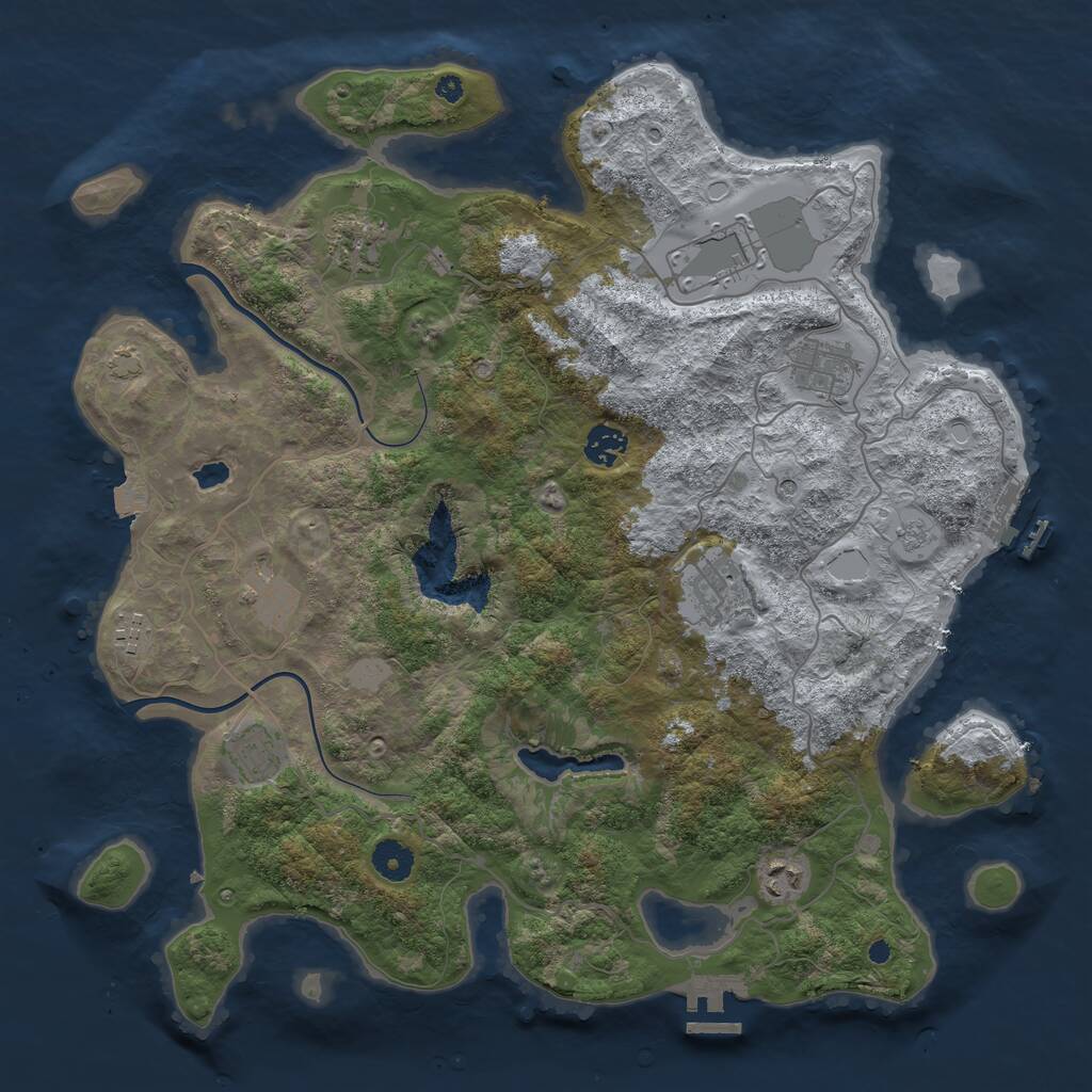 Rust Map: Procedural Map, Size: 4000, Seed: 403308420, 15 Monuments