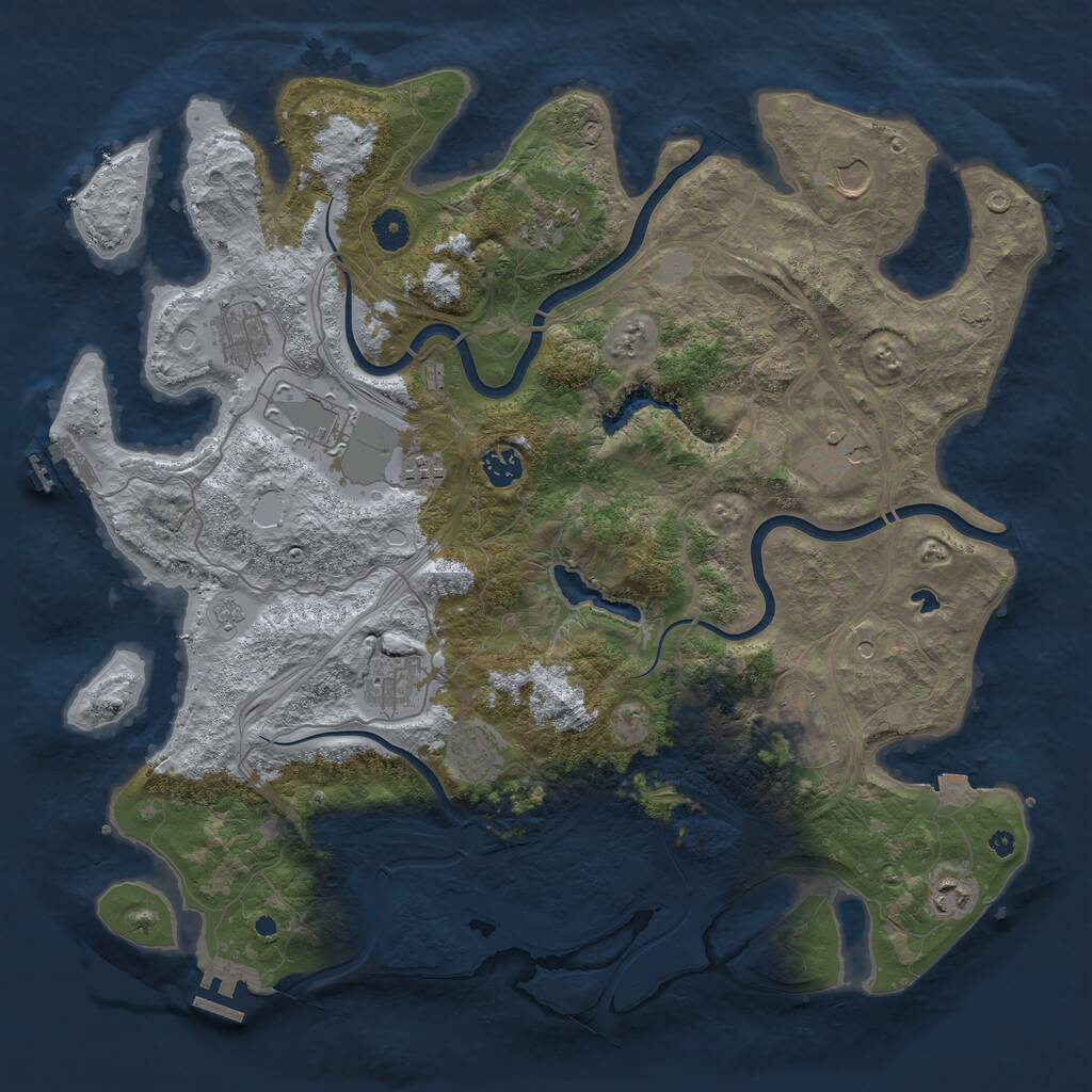 Rust Map: Procedural Map, Size: 4250, Seed: 1602042651, 17 Monuments