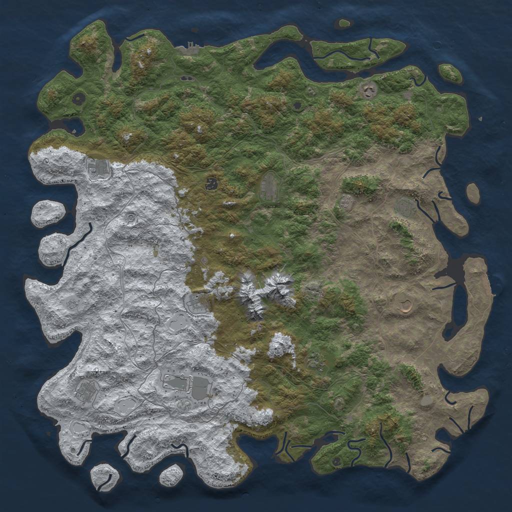 Rust Map: Procedural Map, Size: 6000, Seed: 6764, 20 Monuments