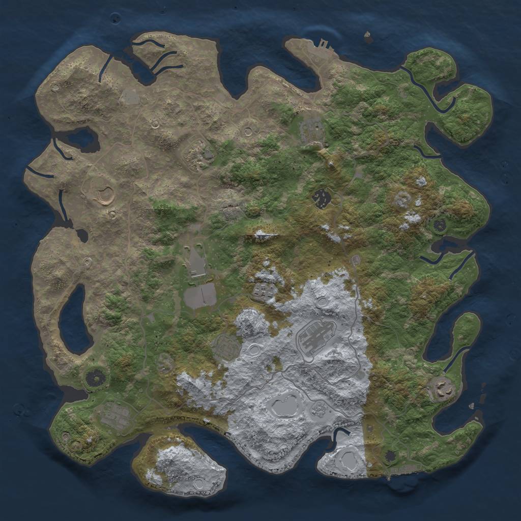 Rust Map: Procedural Map, Size: 4233, Seed: 100009, 19 Monuments