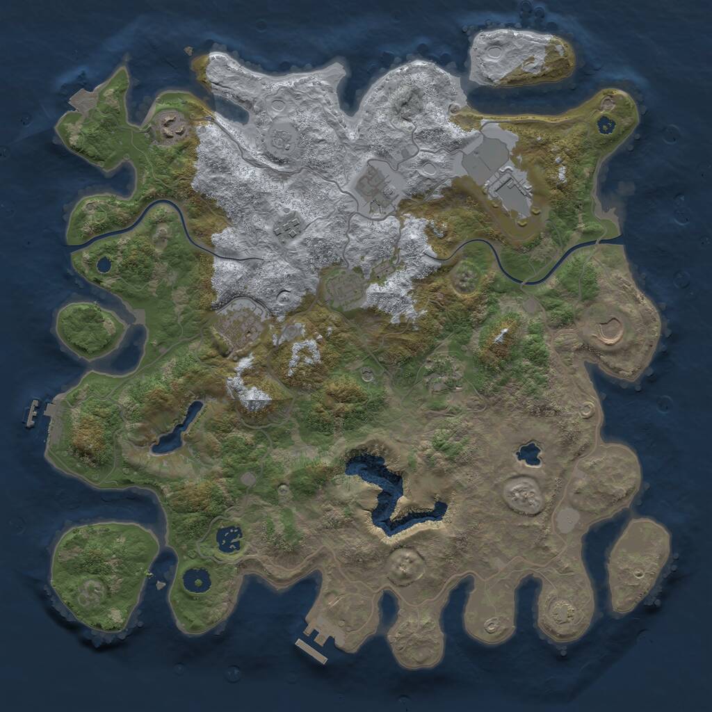 Rust Map: Procedural Map, Size: 4000, Seed: 58643419, 15 Monuments