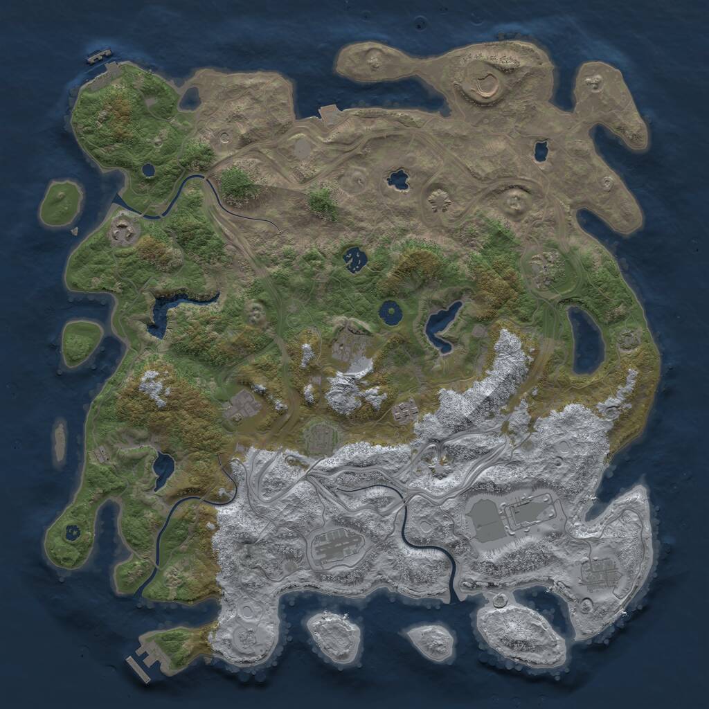 Rust Map: Procedural Map, Size: 4500, Seed: 8886, 17 Monuments