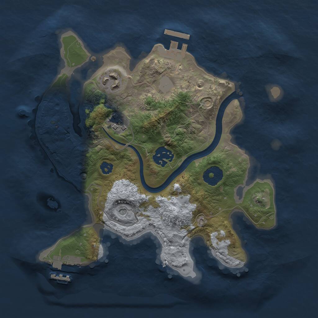 Rust Map: Procedural Map, Size: 2500, Seed: 67879551, 7 Monuments