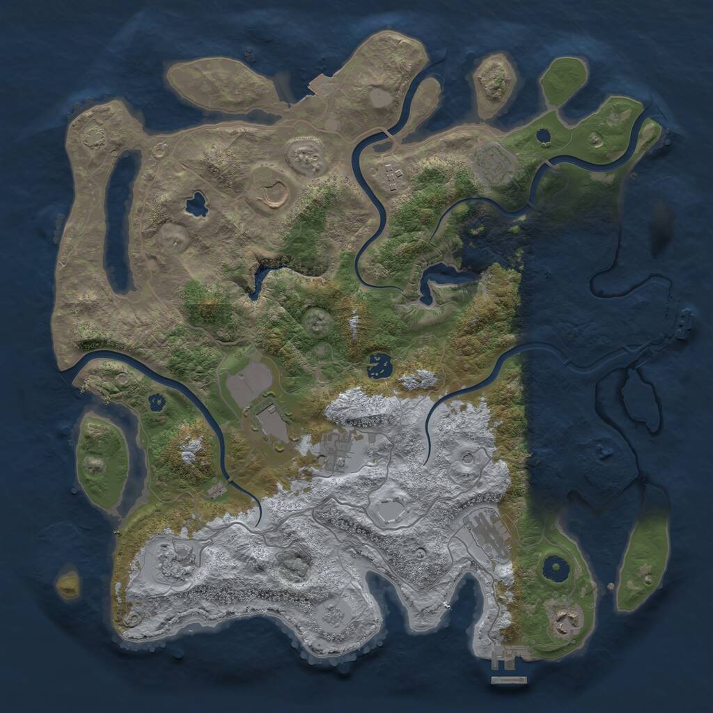 Rust Map: Procedural Map, Size: 4050, Seed: 825206067, 15 Monuments