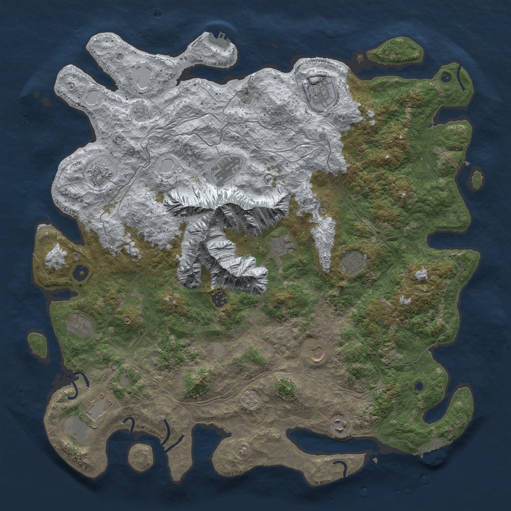 Rust Map: Procedural Map, Size: 5000, Seed: 3262004, 20 Monuments
