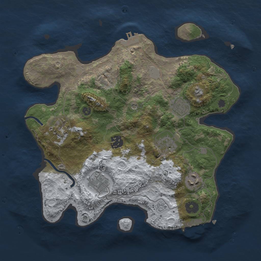 Rust Map: Procedural Map, Size: 3000, Seed: 669714438, 15 Monuments