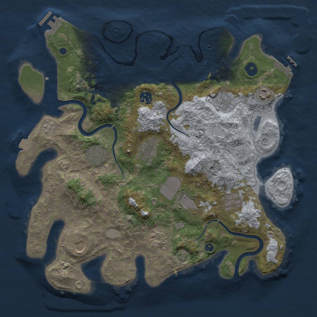 Rust Map: Procedural Map, Size: 3750, Seed: 1926248663, 16 Monuments