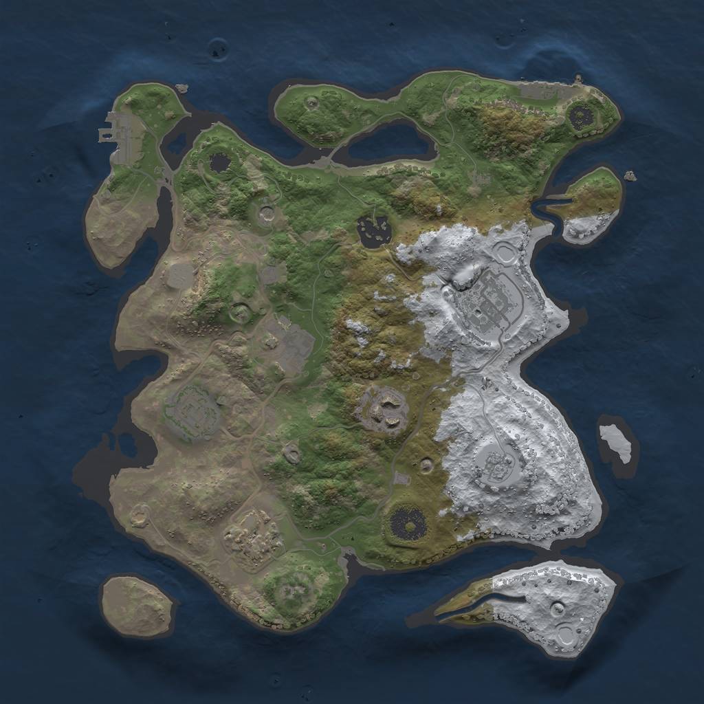 Rust Map: Procedural Map, Size: 3000, Seed: 2102520825, 15 Monuments