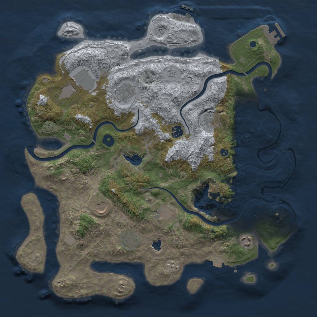 Rust Map: Procedural Map, Size: 4000, Seed: 242052109, 15 Monuments