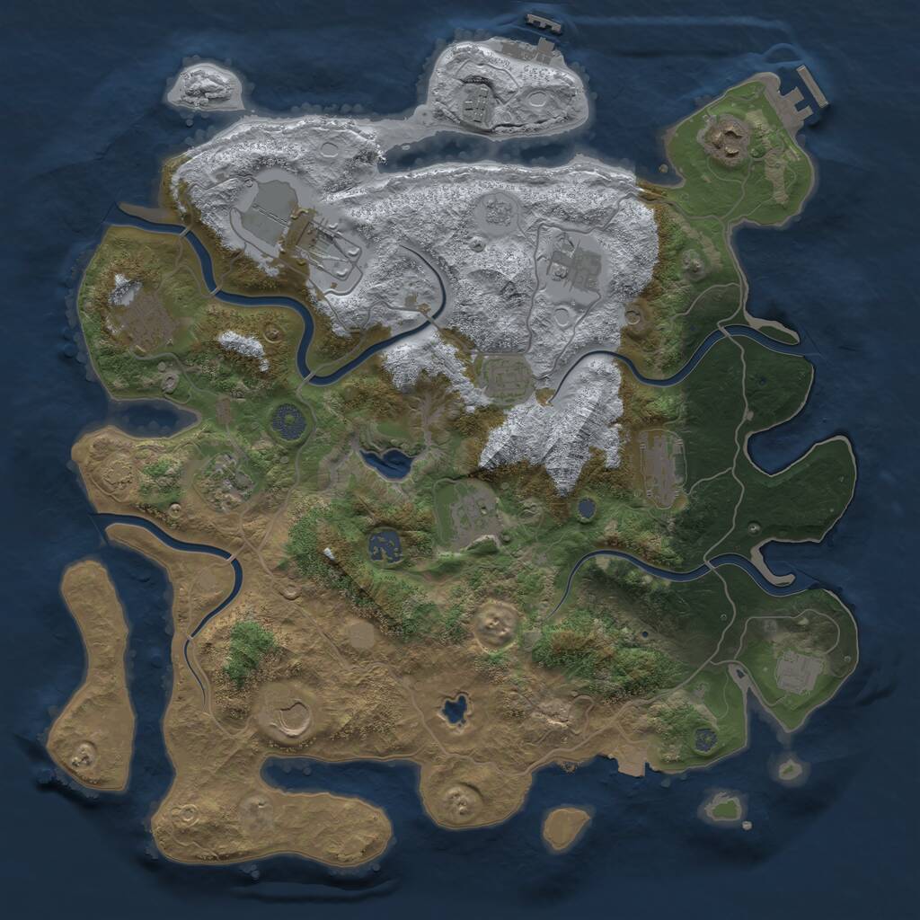 Rust Map: Procedural Map, Size: 4000, Seed: 242052109, 17 Monuments