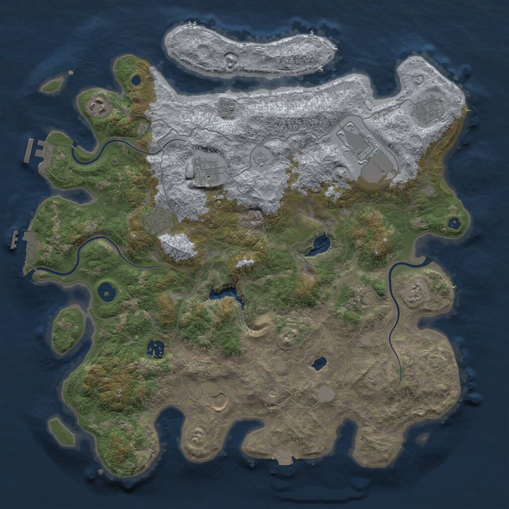 Rust Map: Procedural Map, Size: 4155, Seed: 1, 15 Monuments